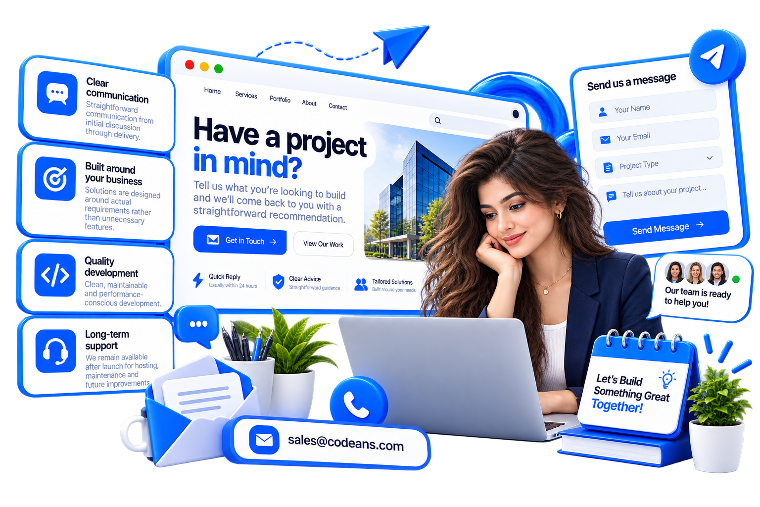 Contact CODEANS to discuss your web design or development project